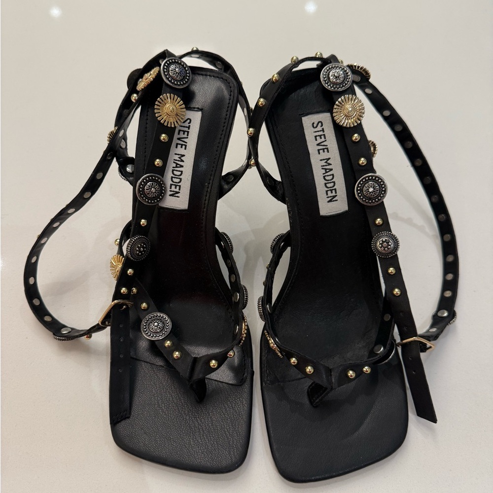 Steve Madden Asha Ankle Strap Sandal Black, Size‎ 6 - Picture 7 of 14